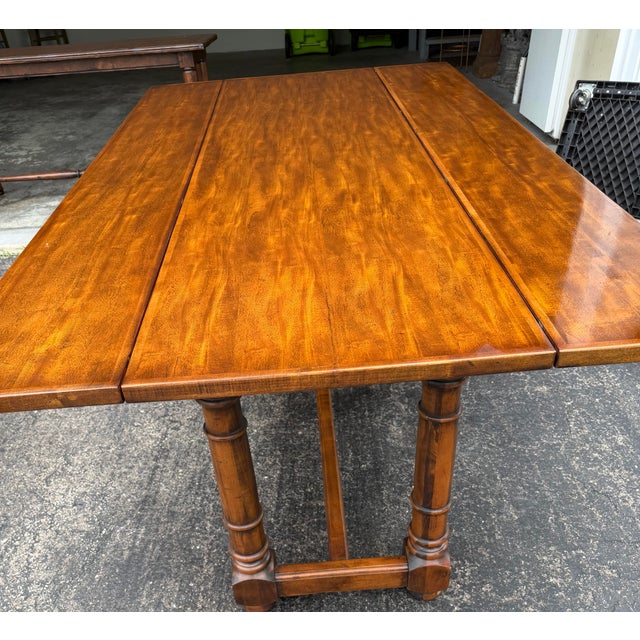 Wood Century Furniture Coddington Mahogany Extendable Console Dining Table With Two Drawers – 72” X 20” Closed, Expands to 40” For Sale - Image 7 of 12