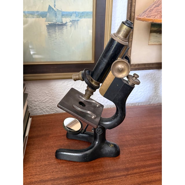 Antique Bausch and Lomb Microscope sold by The Max Wocher & Son Company. Please see condition details noted. For...