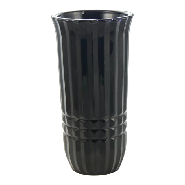 Black Amethyst Glass Vase For Sale