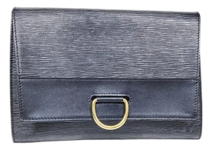 A 1993 Louis Vuitton Jena Black Epi Leather Clutch in Excellent Condition