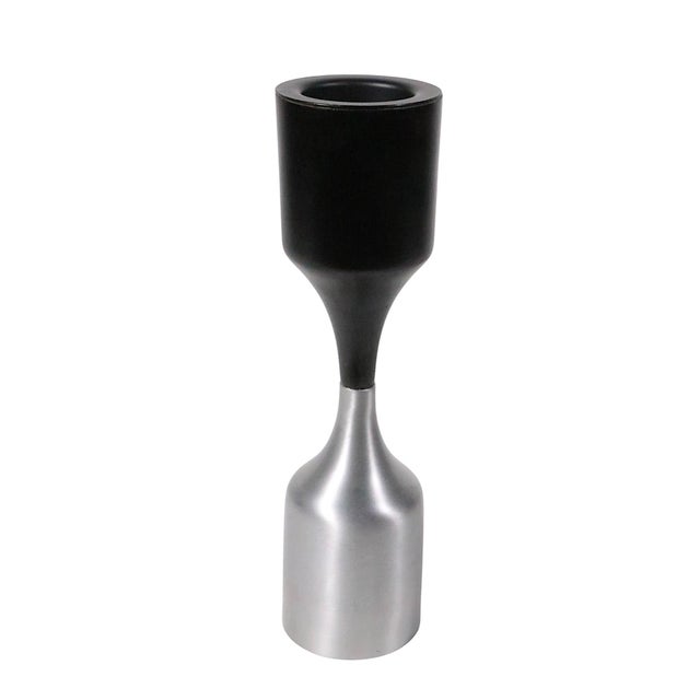 Mid 20th Century Danish Modern Stainless Steel and Black Ebonized For Sale In New York - Image 6 of 6
