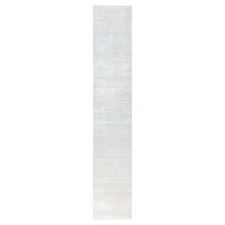 Modern Cracked Ground Design Hand-Knotted Silk Runner by Doris Leslie Blau For Sale