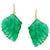 55 Ct Carved Emerald Leaf Shape Earrings 14 Kt Yellow Gold French Wire Earring For Sale - Image 15 of 18