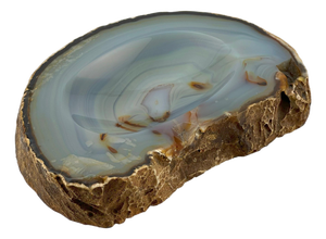 Vintage Italian Blue Chalcedony Agate Bowl, 1960s