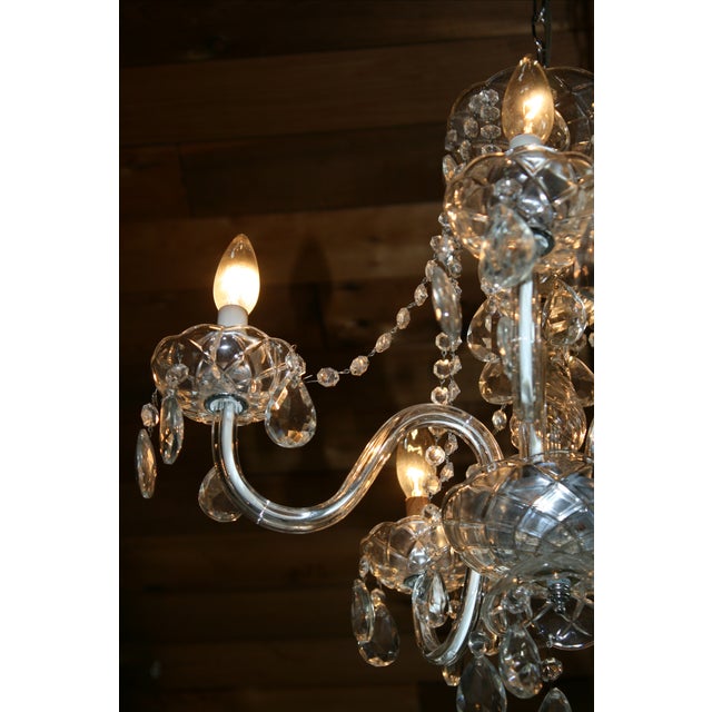 French Vintage Glass Estate Chandelier For Sale - Image 3 of 5