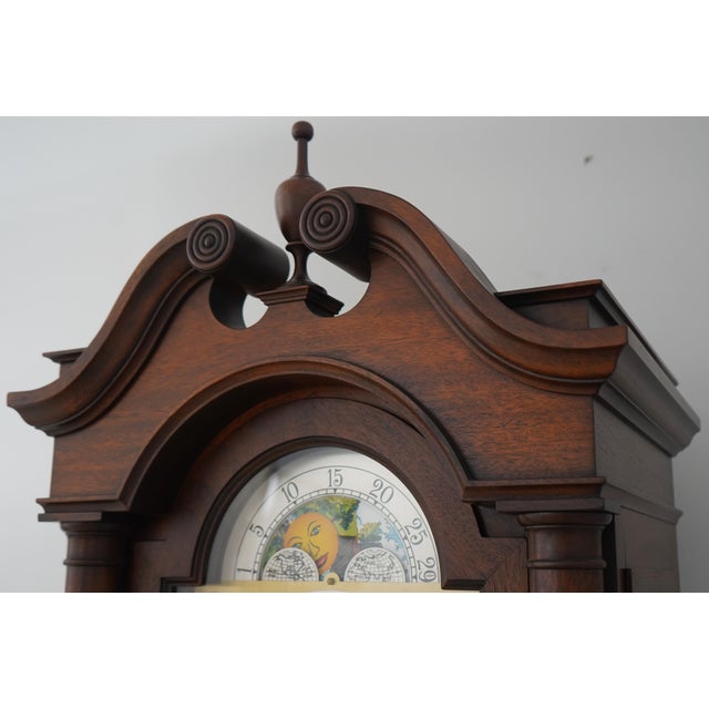 Colonial Mahogany 5 Tube Grandfather Clock For Sale - Image 9 of 18