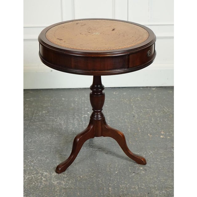 Vintage Drum Side End Table Lamp And Wine Table Features. A charming blend of functionality and style. with a distinctive...