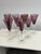 Design Plus Gallery presents a Set of Nine Model Amethyst Champagne Flutes from Pottery Barn. Each flute has a fluted...