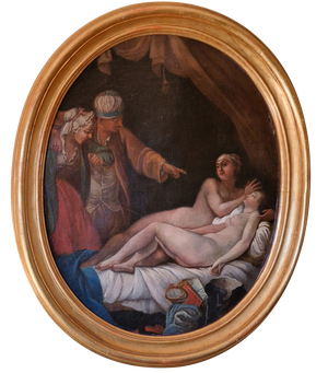 Figurative Scene, 1700s, Oil on Canvas, Framed