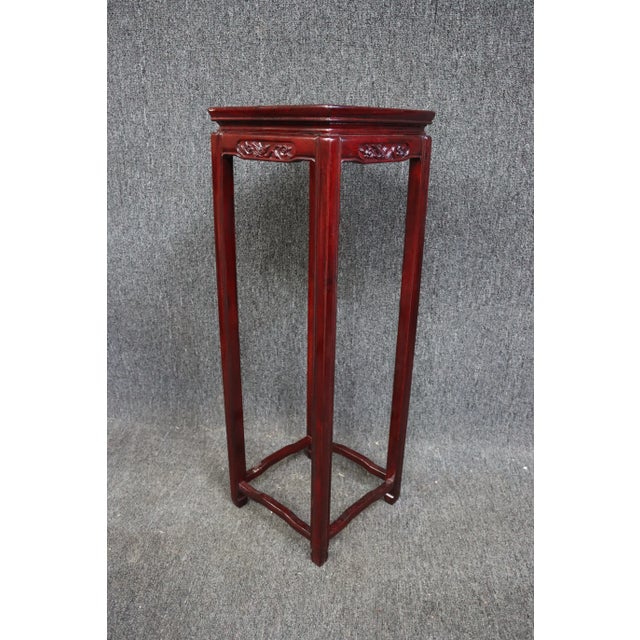 Chinese Late 20th Century Chinese Rosewood Bird Carved Pedestal Plant Stand For Sale - Image 3 of 7