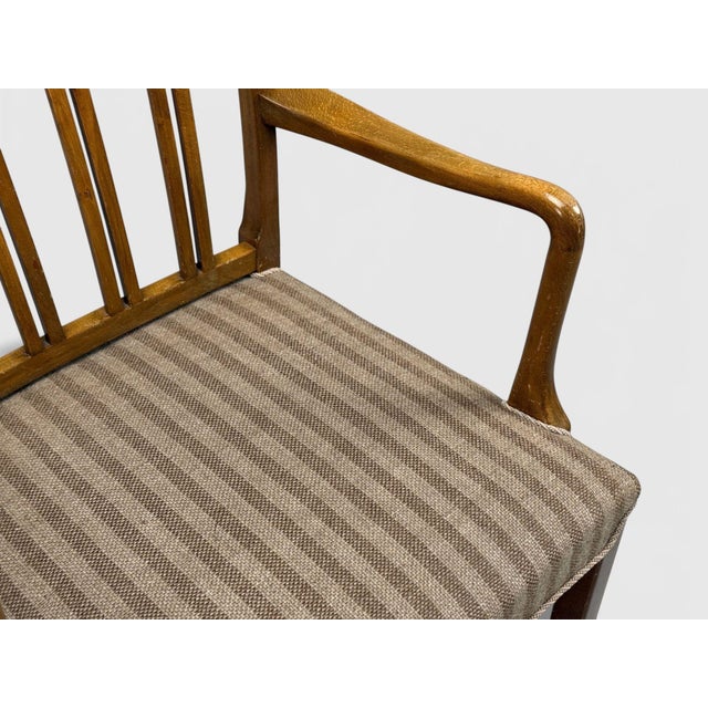 Wood Ole Wanscher, Armchairs, Beech, Fabric, Denmark, 1940s For Sale - Image 7 of 15