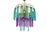 This exceptional chandelier is a one-of-a-kind Spanish glass rod design, entirely hand-painted in rich shades of turquoise...