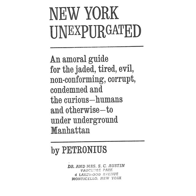 "New York Unexpurgated" 1966 Petronius (Pseudonym) For Sale - Image 4 of 10