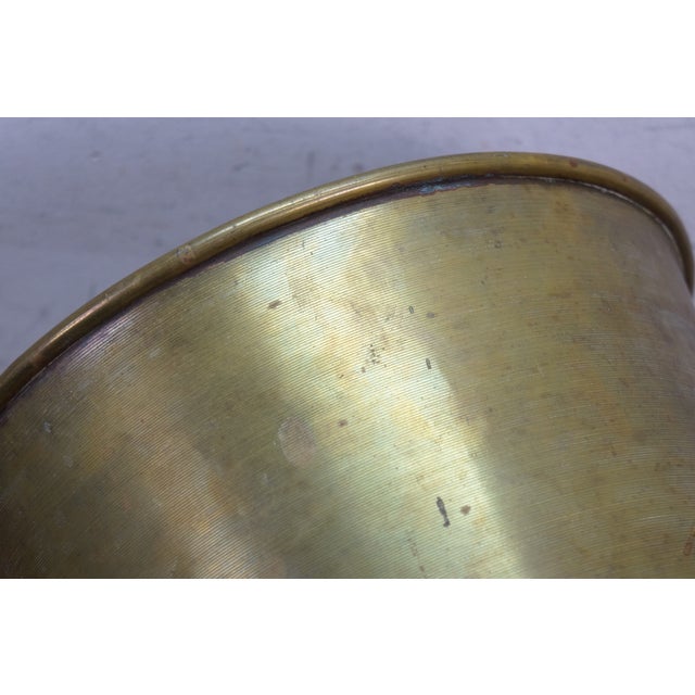 Antique 1860s Cg Hussey Pittsburgh Spun Brass Fire Bucket Pail W Iron Handle 13" For Sale - Image 10 of 11