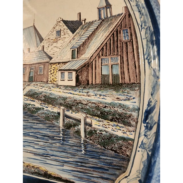 Ceramic Large Antique Delft Wall Plaque For Sale - Image 7 of 10
