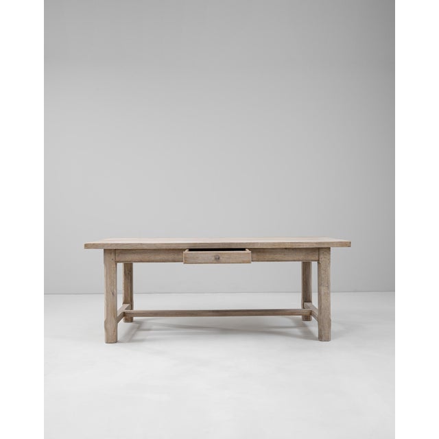 20th Century French Oak Dining Table With Drawer For Sale - Image 18 of 18