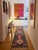 Modern Boujad Rug Runner | Handwoven Wool Runner in Charcoal with Multicolor Diamond Medallions This striking modern...
