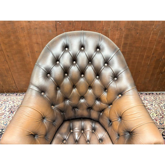 English Chesterfield Desk Chair For Sale - Image 5 of 8