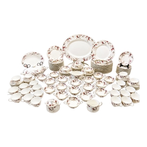 146-Piece Vintage Minton England "Ancestral" Fine Bone China Dinner Service for 18 – Estate Collection Circa 1965-1985 With Serving Pieces