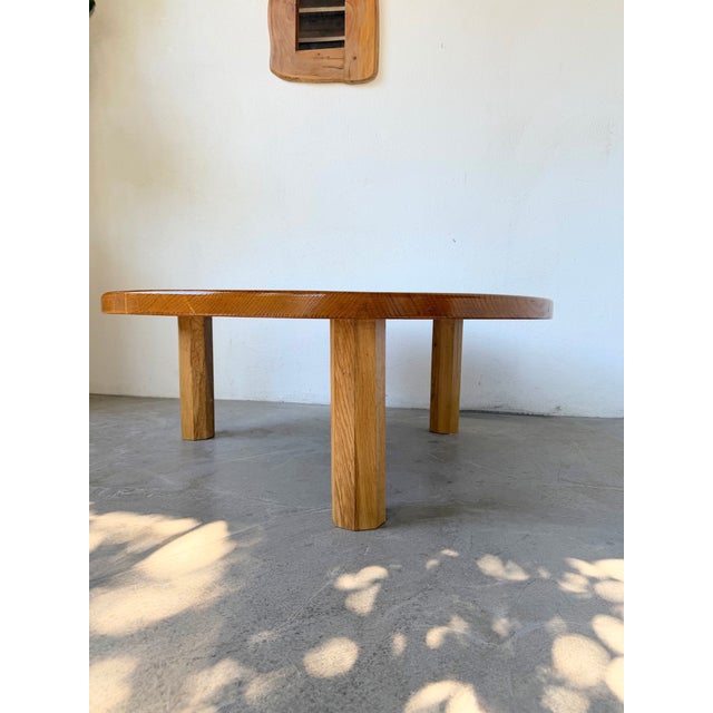 Vintage Round Tripod Coffee Table in Oak, 1950 For Sale - Image 9 of 18