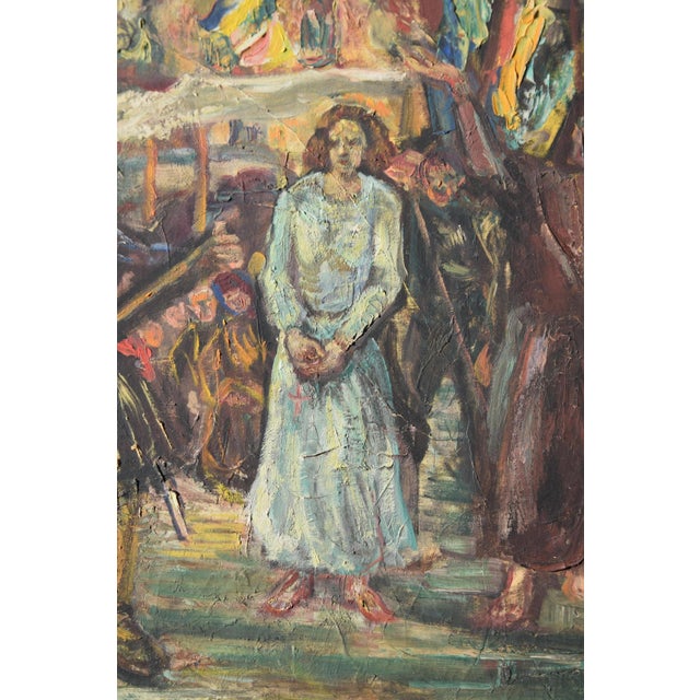 Hans Gerson, Penitential Procession in Veurne, 1908, Oil Painting on Canvas, Framed For Sale - Image 10 of 14