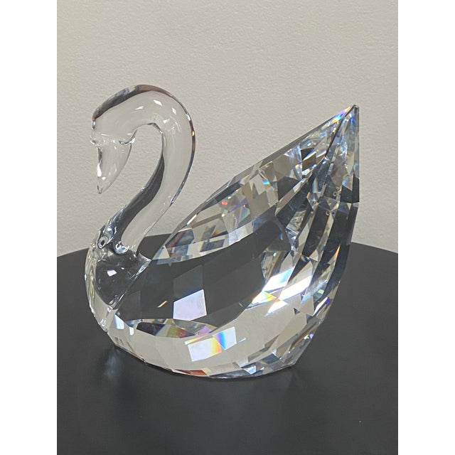 1990s 1995 Swarovski Maxi Crystal Faceted Swan Figurine 189254 For Sale - Image 5 of 12