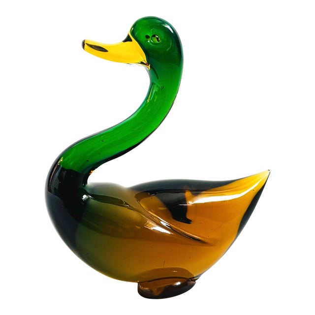 Vintage Art Glass Duck For Sale