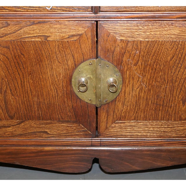 Chinese Burr & Burl Elm Apothecary Chest of Drawers with Cupboard Base For Sale - Image 11 of 18