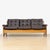Mid-Century Modern 1970s Brown Leather Sofa Teak Sculptural Form For Sale - Image 3 of 15