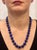 Vintage Lapis Lazuli Single Strand Necklace with Diamond Clasp 14 Kt White Gold For Sale - Image 13 of 18