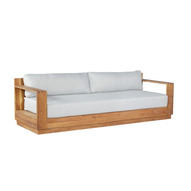 Wood Imperial Grove Outdoor Solid Teak Wood Sofa - 84" For Sale - Image 7 of 14