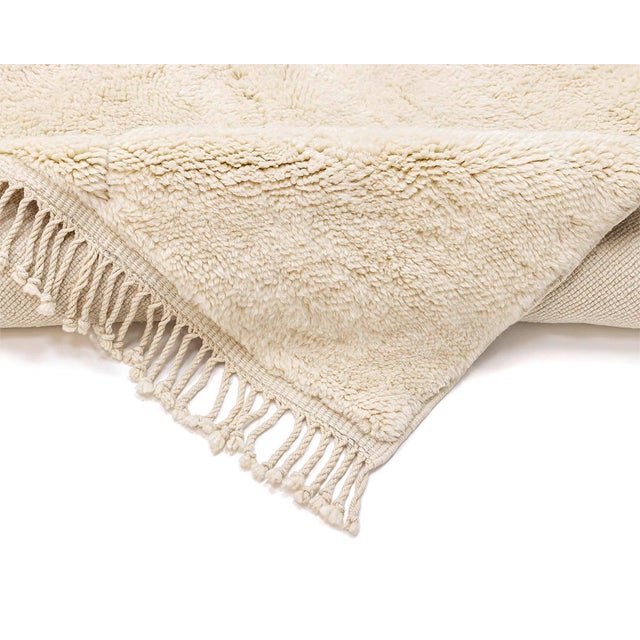 Ivory Large Hand-Knotted Wool Premium Rug by Azele Studio For Sale - Image 8 of 10