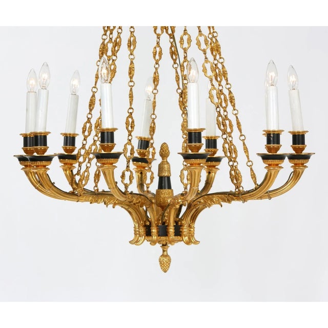 Mid 19th Century French Empire Style Gilt Bronze Ten Armed Chandelier For Sale - Image 5 of 10