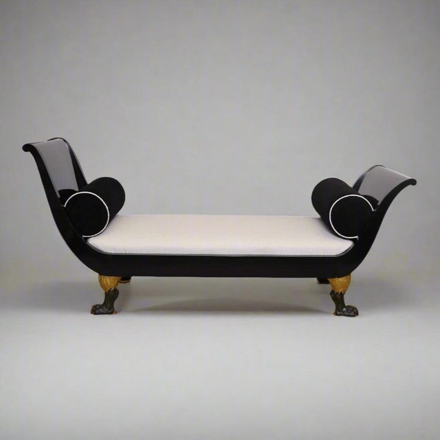 Ebonized Empire Recamiere , Austria Ca. 1800's For Sale - Image 16 of 18