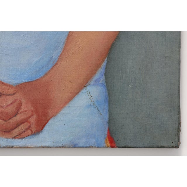Belgian Artist, Expressionist Portrait of a Woman, 1950s, Oil on Canvas For Sale - Image 6 of 12