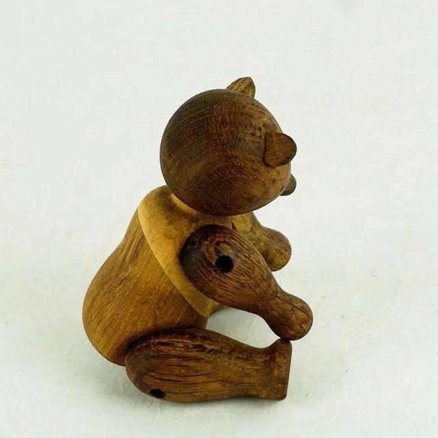 1950s Vintage Scandinavian Oak Bear attributed to Kaj Bojesen, Denmark, 1950s For Sale - Image 5 of 9