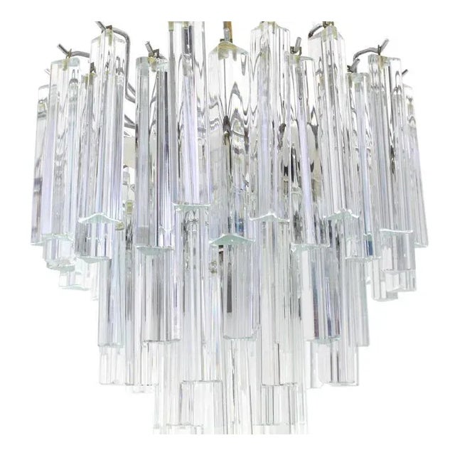 Camer Glass Vintage Mid Century Venini Glass Prisms Camer Light Fixture For Sale - Image 4 of 10