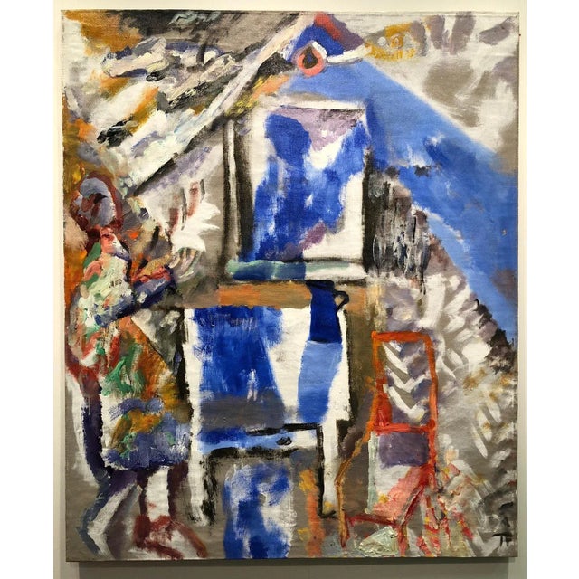 Orange Room of Krajcer with Orange Chair, Figurative Oil on Linen, Rich Bold Colors, 2012 For Sale - Image 8 of 8