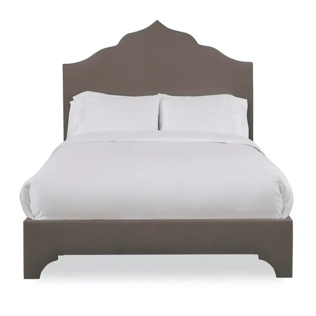 Casa Cosima Clementine Twin Bedframe, Mushroom Velvet For Sale - Image 4 of 4