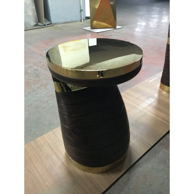 Contemporary "Matita" Coffee Table With Bronze and Wood, Handcrafted, Bizimyer Furniture, Istanbul For Sale - Image 3 of 17