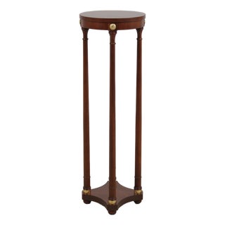 Mahogany Round Plant Lamp Stand by Baker For Sale