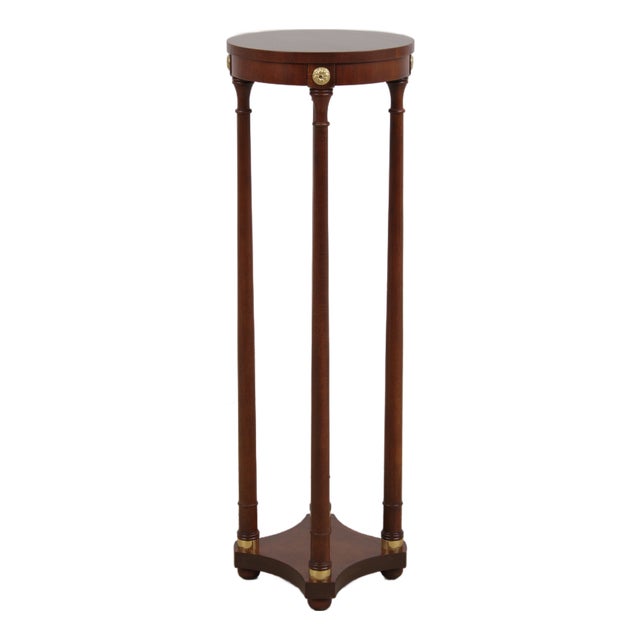 Mahogany Round Plant Lamp Stand by Baker For Sale