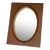 Traditional Oval Walnut Wood & Gold Finish Table Top Mirror For Sale