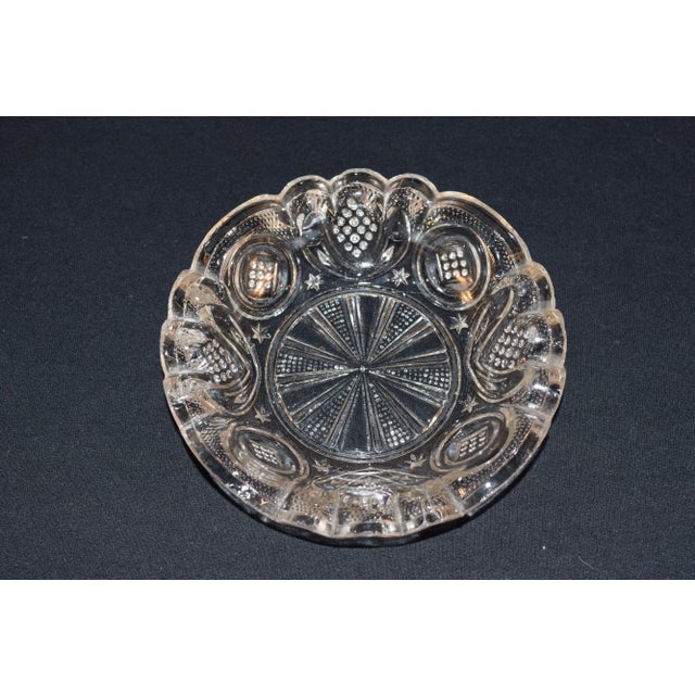 Glass Eapg Fluted Rim Pressed Glass Bowl For Sale - Image 7 of 7