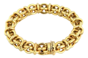 Open Round 14k Yellow Gold Link Bracelet