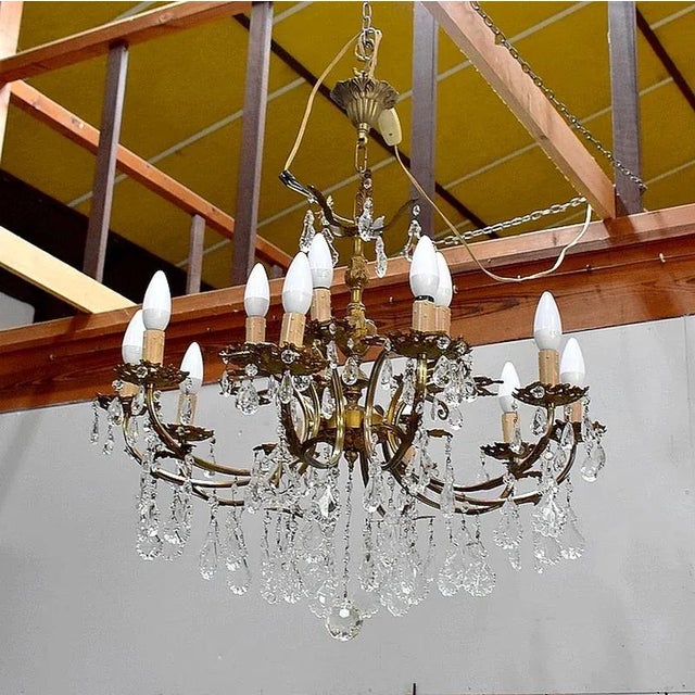 1950s Crystal Chandelier, 1950s For Sale - Image 5 of 18