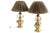 19th Century Gilt Brass and Bronze Table Lamps, Set of 2 For Sale