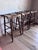 Wood Set of 3 Mid Century Bar Stools Primitive Craft Movement Turned Walnut Bobbin Spindle Legs and Danish Cording Woven Seats For Sale - Image 7 of 13