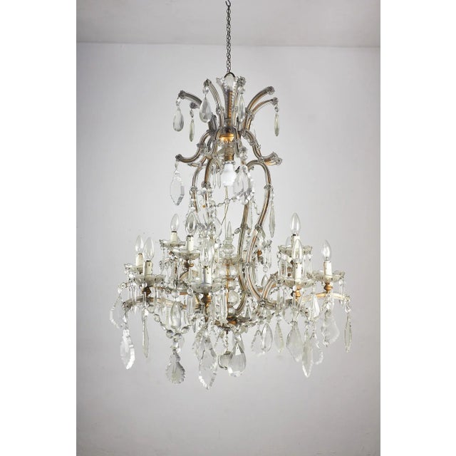 Vintage Italian Crystal Chandelier, 1950s, in Very Good conditions. Designed 1950 to 1959 Up to 250V (Europe/UK...