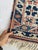Early 20th Century Vintage Turkish Navy, Blush, Apricot, Soft Salmon, Beige with Braided Fringe Rug 3.5 x 5.8 For Sale - Image 5 of 10